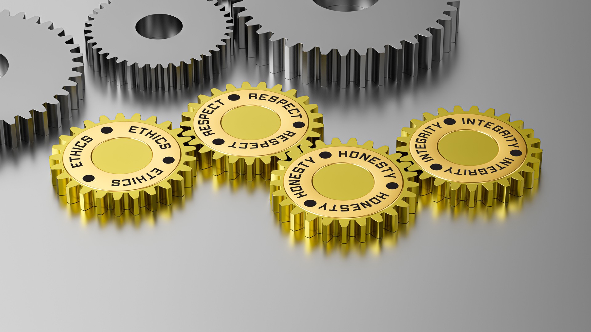Ética Empresarial y Concepto de Valores Fundamentales 3D Gears